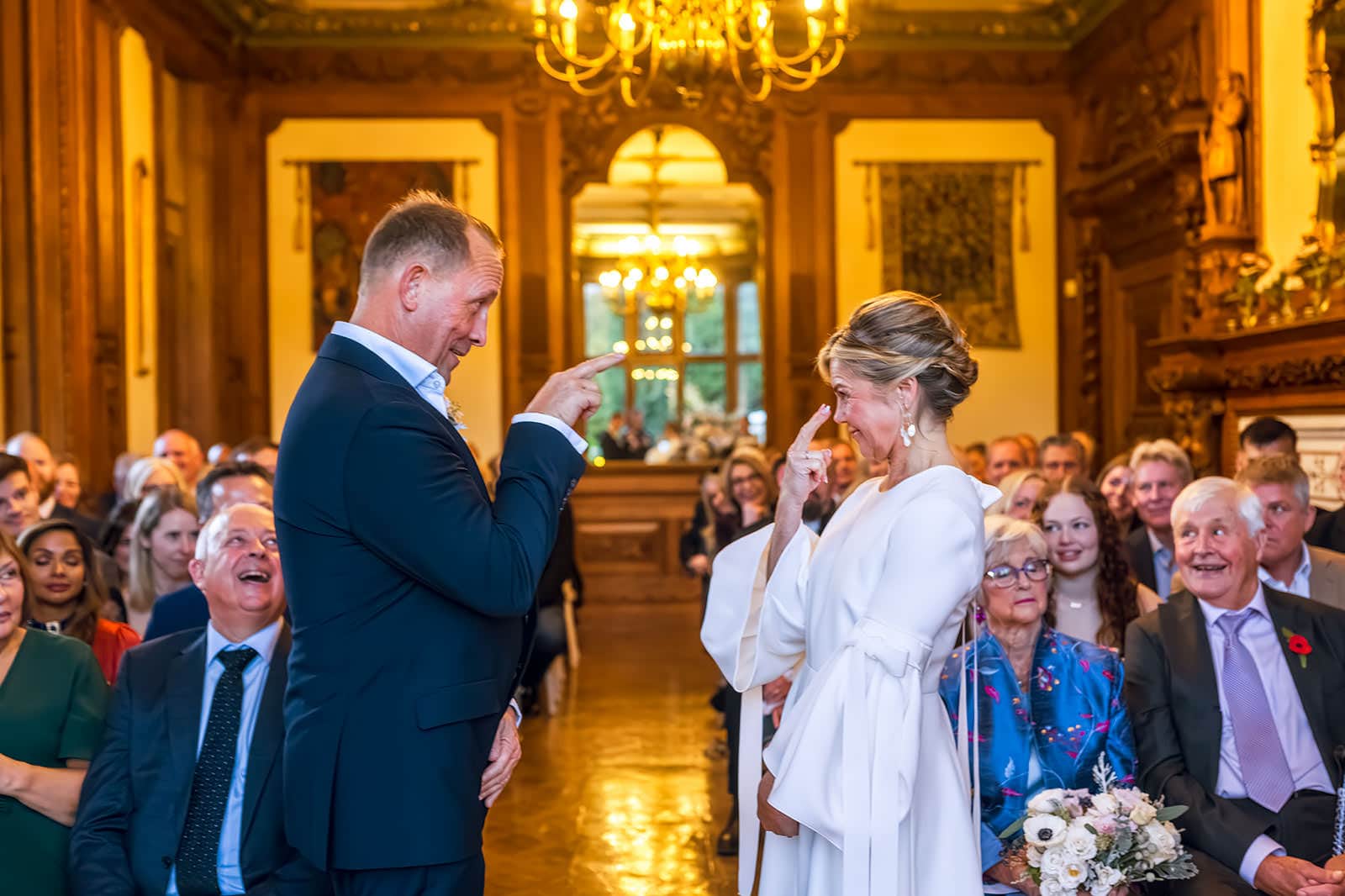 Couple at their wedding ceremony at Manor By The Lake