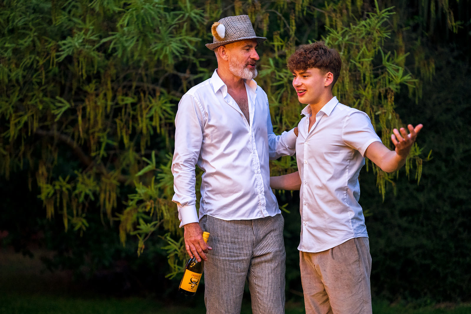 Father and son at an Isle of Wight wedding.
